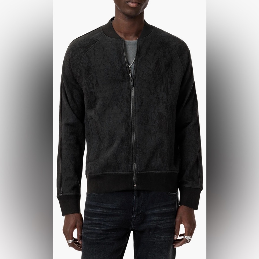 JOHN VARVATOS Riggins Python Jacquard Bomber Jacket - Picture 3 of 13